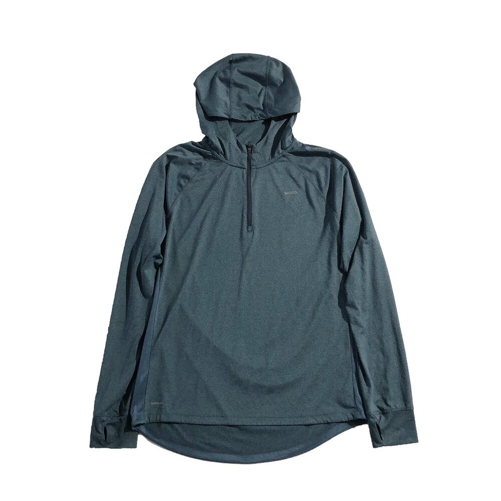 Skora Hoodie Mens Size L Green ¼ Zip Mock-Neck Qwick-Dry Pullover Sweater